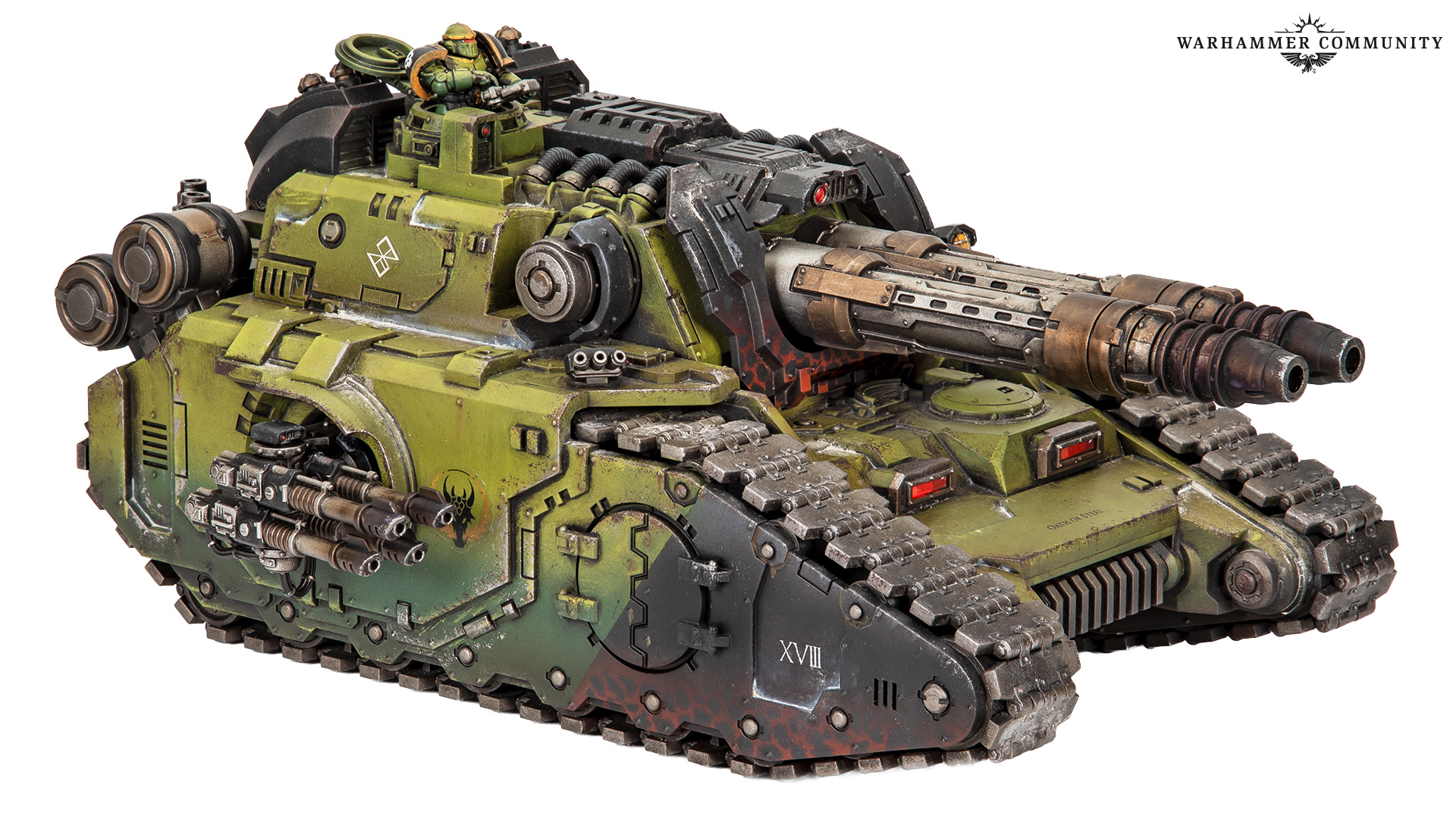 Carro de combate Falchion dos Salamandras em verde, pintado por Adam